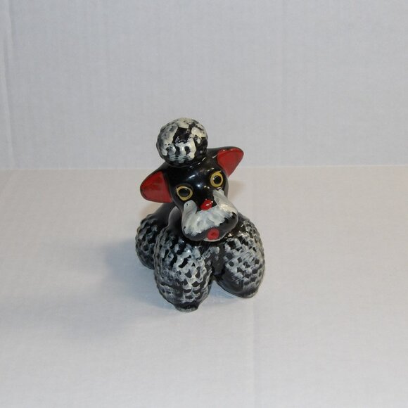 Vintage Big Eyed Black and White Poodle Figurine - Picture 4 of 8